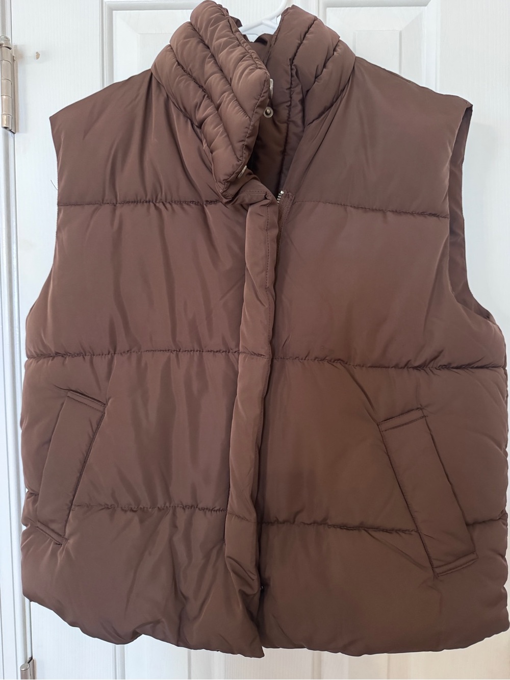 BDG Brown Quilted Puffer Vest